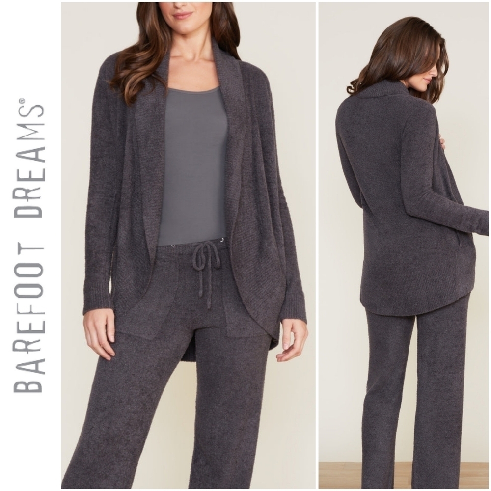 BAREFOOT DREAMS CozyChic Lite Circle Cardigan, Charcoal, Soft & Cozy, XS S